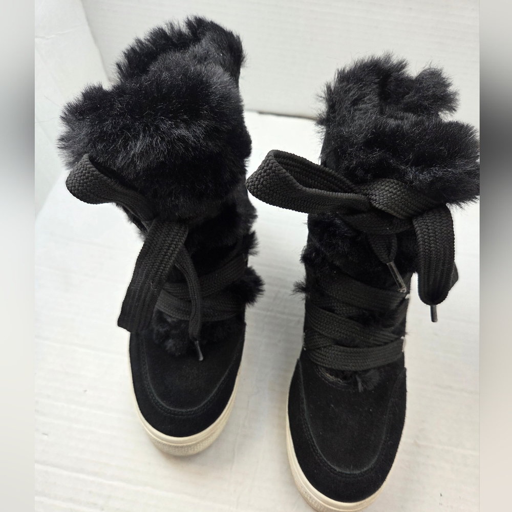 Steve Madden Wharton Faux-Fur Wedge Booties
